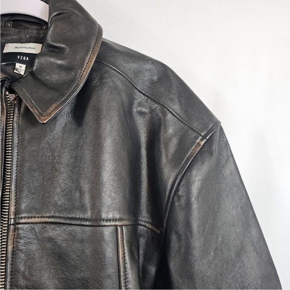NWOT Veda Bennett Oversized Leather Bomber - Picture 9 of 13